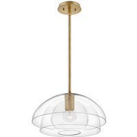 Quintiesse QN-LOP-HBR Lotus Ceiling Pendant Or Semi Flush Light In Heritage Brass With Clear Glass