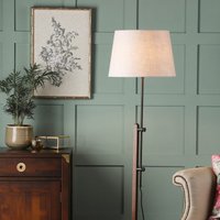 Laura Ashley Burdale Adjustable Dark Wood Floor Lamp With Industrial Brass Detail Base Only LA-Q