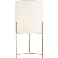 Dar Lighting Michaela Table Lamp In Gold With White Cotton Shade