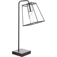 Dar Lighting Tower Table Lamp In Matt Black With Chrome Detail