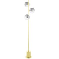 Dar Lighting Spiral Light Floor Lamp In Matt Gold With Smoked And Clear Ribbed Glass