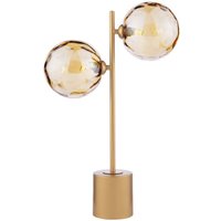 Dar Lighting Spiral Light Table Lamp In Matt Gold Finish With Champagne Dimpled Glass