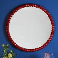 Dar Lighting Ruan Red Bobble Frame Mirror