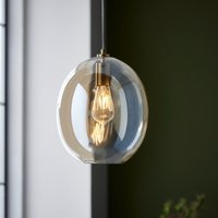 Pablo Ceiling Pendant Light In Satin Brass Finish With Champagne Lustre Glass