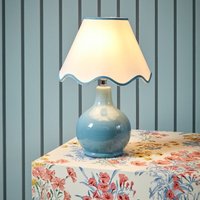 Laura Ashley Bramhope Table Lamp In Blue Ceramic With Shade LA-Q