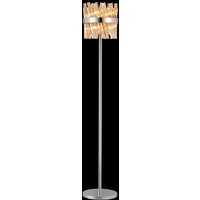 Hampton Light Floor Lamp In Polished Nickel Finish With Amber Glass
