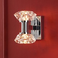 Dar Lighting Tiana Light Wall Light In Polished Chrome With Crystal Effect Shades