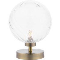 Dar Wisebuys Esben Touch Table Lamp In Antique Brass and Twisted Glass