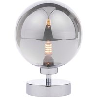 Dar Wisebuys Esben Touch Table Lamp In Polished Chrome And Large Smoked Glass
