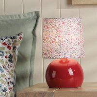 Laura Ashley Knowlton Table Lamp In Pink Crackle Glaze With Shade LA-Q