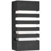Searchlight GY Grilled Outdoor Wall Light In Dark Grey With Polycarbonate Diffuser