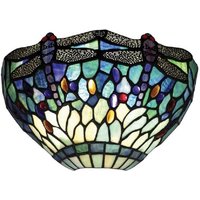 Interiors Dragonfly Blue Light Wall Light In Bronze With Shade