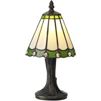 Shadow Light Table Lamp With mm Cream, Green, Clear, Black And Gold Shade