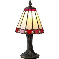 Shadow Light Table Lamp With mm Cream, Red, Clear, Black And Gold Shade