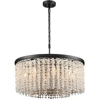 Franklite Coral Light Crystal Ceiling Pendant Light In Matt Black Finish FL-