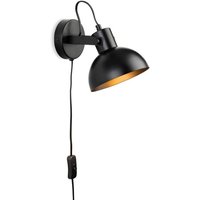 Firstlight BK Plug-in Switched Wall Light In Black Finish