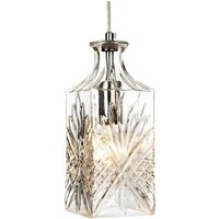 Firstlight CH Decanter One Light Rectangular Ceiling Pendant Light In Chrome With Clear Glass