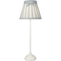 GRA Grace Table Lamp With Antique White Base And Grey Linen Shade