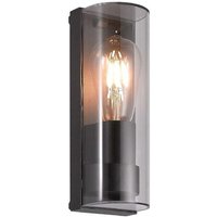Cole Outdoor Cuved Wall Light In Anthracite With Clear Glass