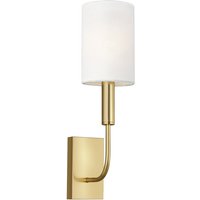 FE-BRIANNA-BB Brianna Light Wall Light In Burnished Brass With White Linen Shade