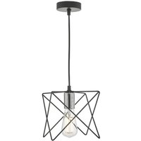 Dar MID Midi Light Ceiling Pendant In Black And Polished Chrome