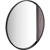 Dar Wisebuys Rasmus Mirror In Brown Stone Veneer and Matt Black