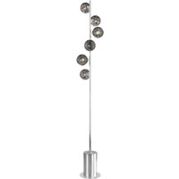 Dar Wisebuys Spiral Light Floor Lamp In Polished Chrome With Black Confetti Glass