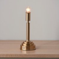 Endon Upton Rechargeable Table Lamp In Brushed Aged Brass
