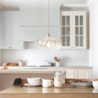 Endon Eltham Ceiling Pendant Light With Natural Braided Cable And Camellia Glass Shade