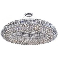 Searchlight CC Vesuvius Light Semi Flush Ceiling Light In Chrome With Mirror And Crystals