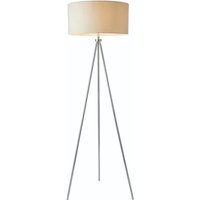 Endon Tri Ivory One Light Floor Lamp In Chrome Plate With Ivory Linen Mix Shade