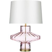 David Hunt Lighting VIE+TAP Vienna Table Lamp In Pink Glass With Swan Shade
