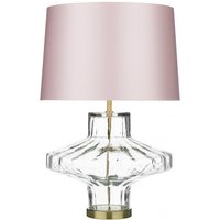 David Hunt Lighting VIE+TAP Vienna Table Lamp In Clear Glass With Pink Shade