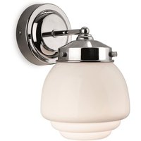 Firstlight CH Art Deco Wall Light In Chrome And Opal White Glass
