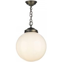 David Hunt Lighting FAI Fairfax Light Ceiling Pendant In Antique Brass With Opal Glass