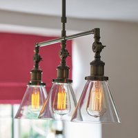 Laura Ashley Isaac Light Bar Pendant Ceiling Light In Antique Brass Finish