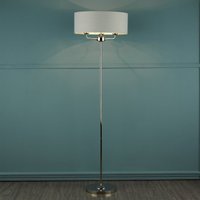 Laura Ashley Sorrento Light Floor Lamp in Polished Nickel with Silver Shade