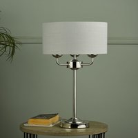 Laura Ashley Sorrento Light Table Lamp in Polished Nickel with Silver Shade