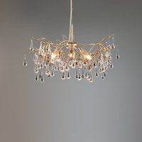 Laura Ashley Willow Light Crystal Ceiling Pendant Light In Satin Champagne Finish