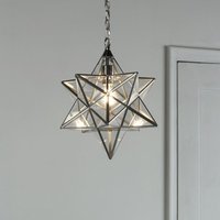 Laura Ashley LA-Q Large Star Ceiling Pendant Light In Silver Finish