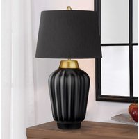 Quintiesse QN-BEEY-TL-BKBB Bexley Modern Table Lamp In Black And Brushed Brass Finish