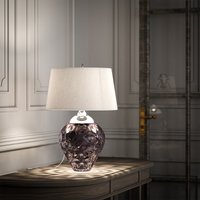 Quintiesse QN-SAMARA-TL-PLM Samara Table Lamp In Plum Tint And Polished Nickel Finish