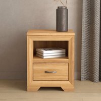 Tilt % Solid Oak Drawer Bedside Table