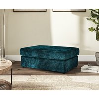 Naples Teal Velvet Footstool