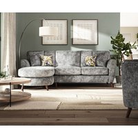 Naples Grey Velvet Left Hand Facing Chaise Sofa