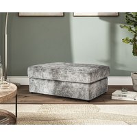 Naples Grey Velvet Footstool