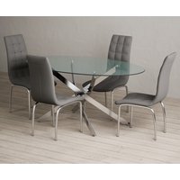 Bernini Oval Glass Dining Table with Black Enzo Chairs
