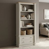 Lawson Oak and Soft White Painted Tall Bookcase