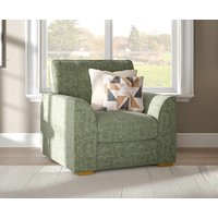 Jasper Hunter Green Chenille Fabric Armchair