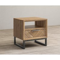 Herringbone Solid Oak Lamp Table
